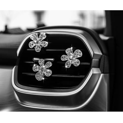 Image of 5 Pcs Car Vent Clip,Bling Flower Car Air Fresheners Vent Clips Cute Car Vent Decorations,Car Diffuser Rhinestone Car Interior Decoration Charm Car Vent Accessories