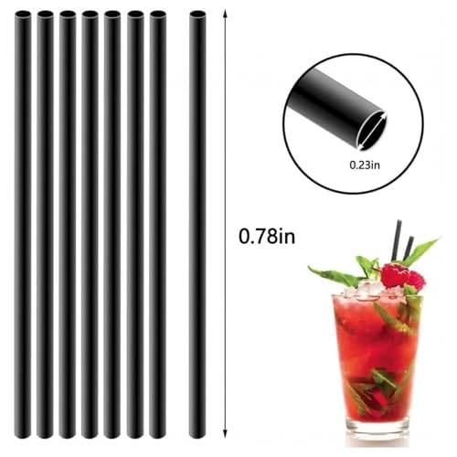 100 pitillos negros flexibles de plástico miniatura 2