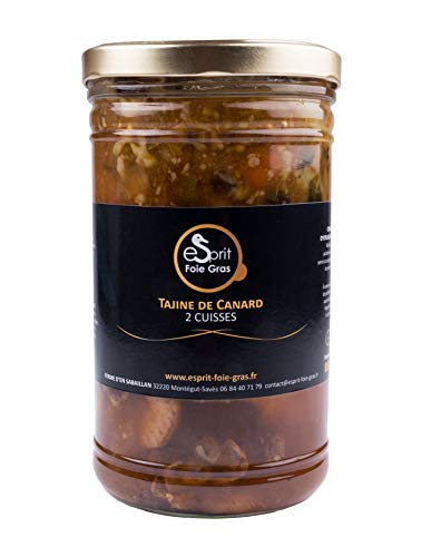 Esprit Foie Gras - Tajine de Canard 2 Cuisses 850 g - Conserverie familiale du Gers - Pour 4 personnes - Canard élevé et transformé dans le Gers - Terroir et gastronomie du Sud-Ouest