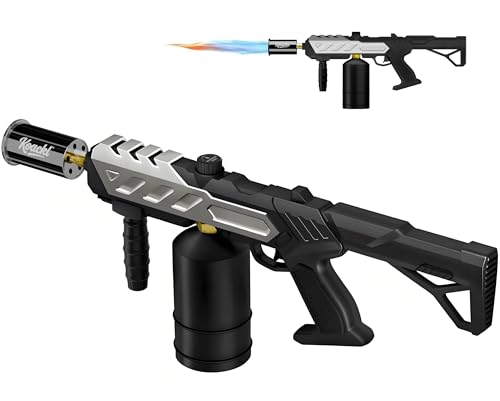 KOACKL Powerful Propane Torch, Blow Torch with Adjustable Flame, Flamethrower Kitchen Torch Burner Gas Welding Kits for Grill, BBQ, Searing Steak, Camping & Charcoal Torch Lighter(Tank Not Included)