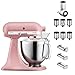 Produktbild Kitchen aid Artisan Küchenmaschine Set mit Gemüseschneider Zusatztrommel-Set und Nudelvorsatz (altrosa)