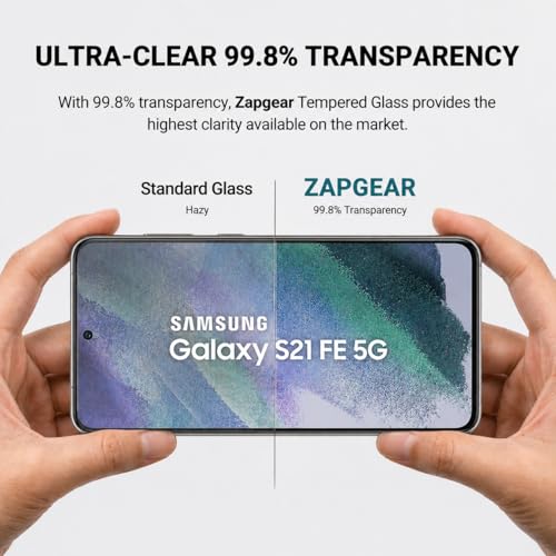 Image of Premium Tempered Glass for Samsung Galaxy S21 FE 5G | Edge-to-Edge Protection | 9H Hardness | Bubble-Free & Case Friendly HD Clear Screen Protector