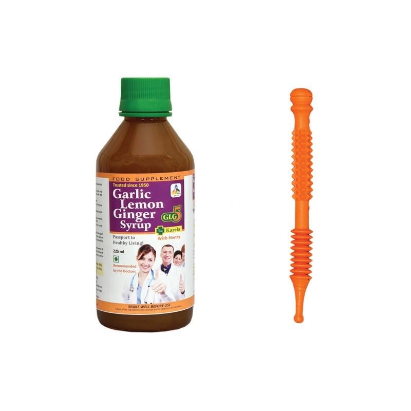 SKSB GLG5+ Karela Syrup made up of Garlic, Honey, Lemon, Ginger, Karela (Bitter Gourd), Turmeric & American Apple Cider Vinegar 525ml with one No. Jimmy for Acupressure-image-34