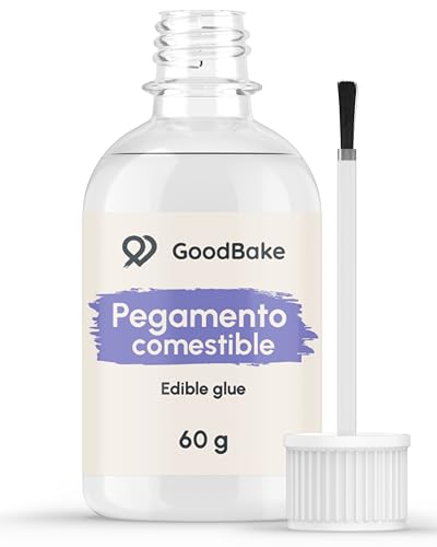 GoodBake: superpegamento comestible (SIN gelatina) para decorar tartas, glaseados, fondant, tartas temáticas y flores; pegamento para alimentos (60 g)