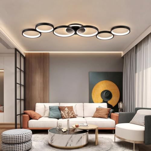 LED Ceiling Light Dimmable Living Room Ceiling Lamp Black Living Room Lamps - Image 2