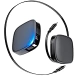 Retractable USB C to C Cable 3.3ft, 60W PD Fast Charging Cord, Reel Design Adjustable Length Charger for iPhone 17 16 Plus Pro Max, MacBook Pro/Air, iPad Pro, Galaxy S24 Ultra, Tangle-Free - Black