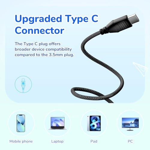 EarFun Kinder Kopfhörer mit USB-C Kabel, LED-Leuchten, Lautstärkebegrenzung – Ansicht 6