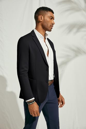 Image of PJ PAUL JONES Men's Casual Knit Blazer Suit Jackets Two Button Lightweight Unlined Sport Coat