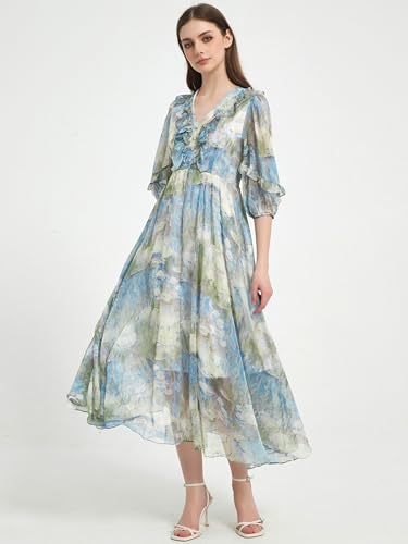 Tulle Flowy Dresses for Women V-Neck Short Sleeves Corset Long Dress Women’s Casual Summer Midi Dresses 2025 Vacation Outfit2