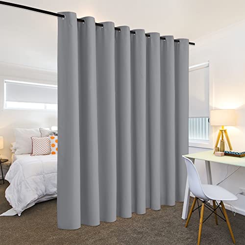 Image of RYB HOME Room Divider Curtains Blackout, Total Privacy Curtains Screen Partition, Noise Block & Thermal Insulated Drapes for Bedroom Sliding Door Backdrop, W 180 x L 108 inch, Sliver Grey, 1 Pc