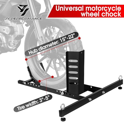 image for JY PERFORMANCE Motorcycle Wheel Chock, Universal Heavy Duty Front Whee