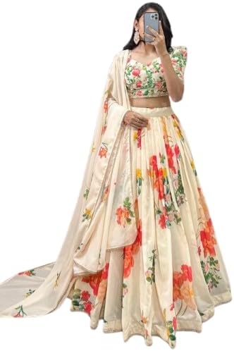Women's Wedding Special Tussar Silk With Floral Print Lehenga Choli