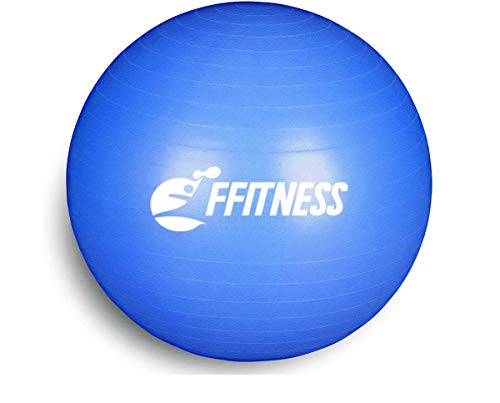 FFitness Total Body Balance Ball para Gimnasia prenatal | Big Gymball antiestallidos para Core Stability | Ejercicios Abdominales, Resistencia, potenciación (Azul, 95 cm)