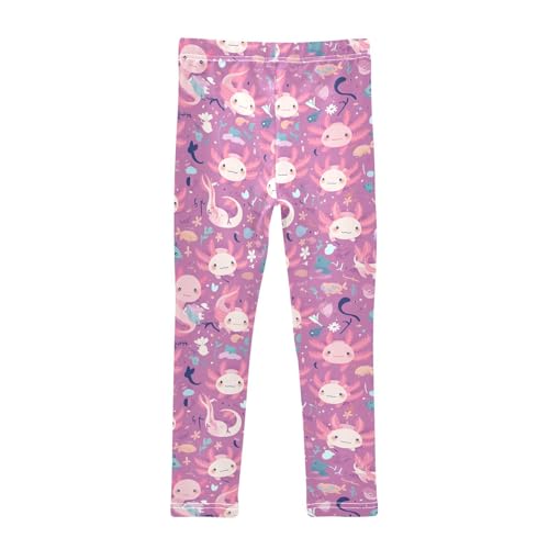 Lovely Axolotl Pattern Hawaiian Kids Baby Girls Leggings Stretch Full Length Dance Pants Gym2