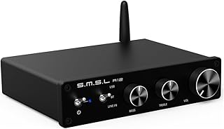 S.M.S.L A12 Updated Bluetooth 5.0 Stereo Audio Amplifier, Mini HiFi Class D Integrated 2 Channel Power Amp for Home Speake...