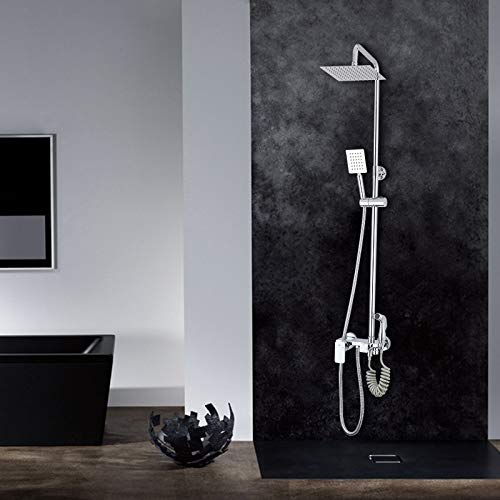 Duschset, Quadrat Badezimmer Vier Funktion Duschsystem MessingköRper Keramikventil Inbegriffen Dusche Wasserhahn Handbrause Dusche Spritzpistole