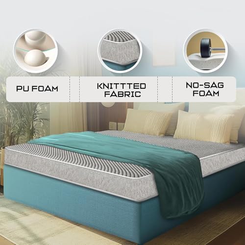 Image of Rosebell Dual Comfort Mattress t (72X47X6) Breathable Knitted Fabric 6 Inch Double Size Mattress, Medium Firm