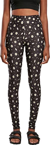 Urban Classics Legging Soft AOP pour Femme Pantalon de Yoga, Blackdaisy, XL