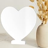 Wooden Letters 6 Inch, White Wood Letters for Wall Decor, Paintable Unfinished Alphabet Letters Marquee Wall Letters Free Standing for Home Bedroom Wedding Birthday Party DIY Craf（Heart）