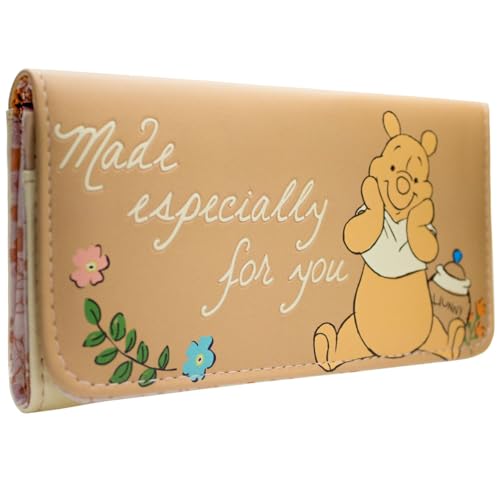 Winnie The Pooh Flores & Miel Hecho para Ti Cartera Tri-Fold Bolsillo para Monedas & Tarjetero, Naranja