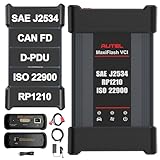 Autel MaxiFlash VCI Kit, J2534 Pass-Thru Programming Device, Compatible with MS909/MS909EV/MS909CV/Ultra Lite/Elite II Pro, Supports CAN FD, DoIP, RP1210, ECU Coding & BMW Benz Programming