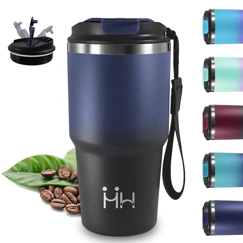 Vaso Termico, 20oz Termo Cafe, sin BPA, Taza Termica, Acero Inoxidable 18/8, Vaso Termo a Prueba de Fugas, Travel Mug, Mantiene 8H Frio/6H Calor, para Viajes, Cafetería, Gimnasio, Escuela, Oficina