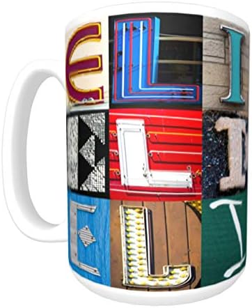 ELI Coffee Mug/Cup - using photos of sign letters - personalized