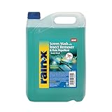 Rain-X RTU Screenwash with Insect Remover & Rain Repellent - Streak-Free Windscreen - Hydrophobic Technology for Superior Rain Protection in Summer - Prevents Bacteria & Enhances Visibility - 5L