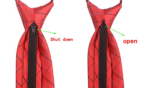 Secdtie Men's Boy's Zipper Tie Business Wedding Solid Checks Striped Designer Necktie2