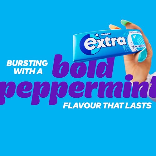 Wrigley's Extra Peppermint Chewing Gum Sugar Free Multipack, 5 x 10 Pieces