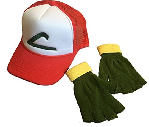 HandmadeAsh ANIME Trainer Cap Hat & Gloves set - Cosplay Costume Halloween