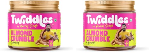 Image of Twiddles Almond Crumble Chocolate Spread, 100g(Crunchy) - Made with 50% California Almonds & Seeds |16g Protein | Goodness of Millets | 70% Less Sugar | No Palm Oil | No Preservatives | Tastiest bread Spread | Great for Growing Kids