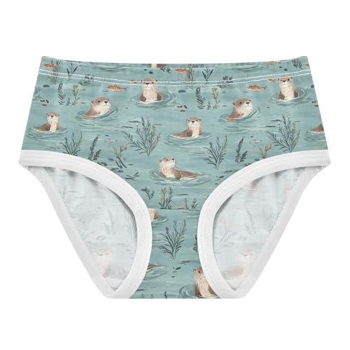 Little Girls' Soft Cotton Underwear Kids Breathable Comfort Otter Panties Briefs Toddler
