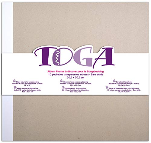 Toga AL19 Album de Scrapbooking Brut à décorer, Carton, Gris, 30,5 x 30,5 x 2,5 cm