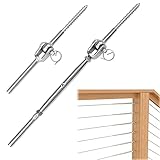 Muzata 20Set Cable Railing Kit 1/8' Swage Toggle Turnbuckle Hardware T316 Stainless Steel for Wood...