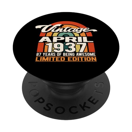 87 años de ser impresionante vintage abril 1937 - 87 cumpleaños PopSockets PopGrip Intercambiable