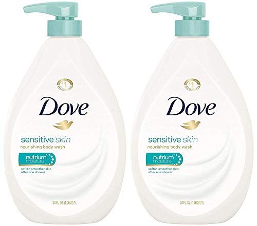 Dove Body Wash, Sensitive Skin Pump, 34 Ounce (Pack of 2)