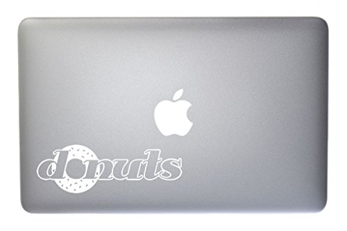 Donuts Logo Vinyl Decal for MacBook, Laptop or Other Device 5 Inch (White)