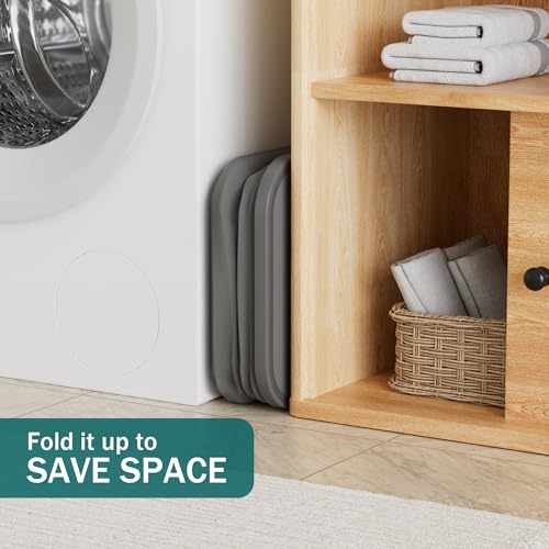 YOUDENOVA Laundry Basket with Lid, 100-Litre Large Washing Baskets for Laundry with Laundry Bag, Collapsible Laundry Hamper with Plastic Handles, Laundry Bin for Bedroom, Bathroom, (Grau) - Image 6