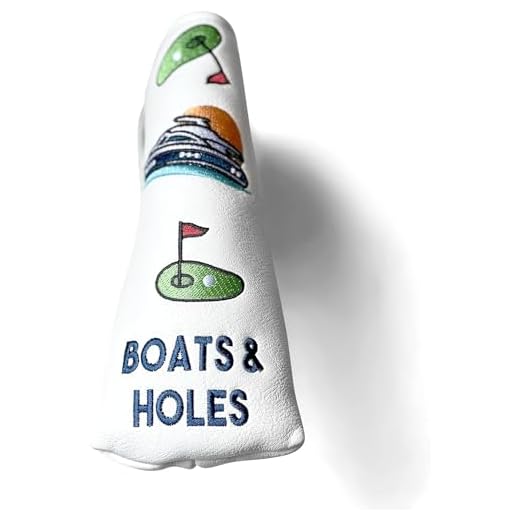 Blade Putter Headcover by Golly Golf - Tour Quality Putter Cover - Scotland Weather Tested - Premium Leather - Boats & Holes Design - Protects Top Brands - Taylor Made, Ping, Odyssey, Scotty & More