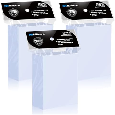 Mlikero 300 Pcs Clear Card Sleeves Cover