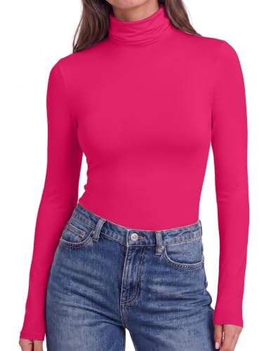 Ekouaer Womens Turtleneck Long Sleeve Shirts Basic Thermal Underwear Tops