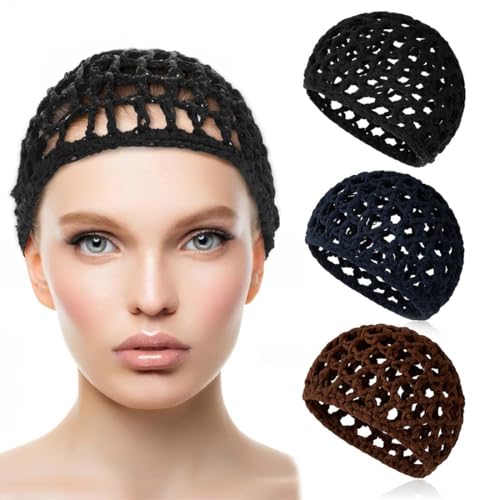 GHPKOTW 3 Redecilla para el Cabello, Mallas Elásticas para el Pelo, Accesorio para el Pelo para Mujer, Red de Pelo para Dormir, Redecilla para Cabello para Ballet y Baile, para Ducha, Maquillaje