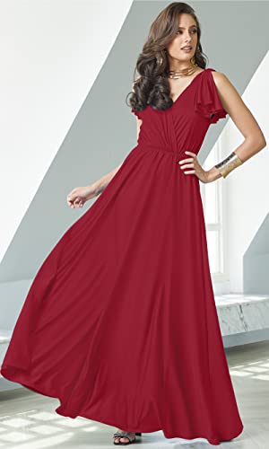 Image of KOH KOH Womens Long Sleeveless Bridesmaid Wedding Guest Prom Maxi Dress