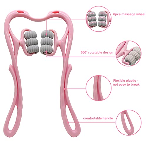 Aicnly Neck Massager, Handheld Deep Tissue Massage Stick Tool For Muscle Pain Relief (Light Pink) #TOP4