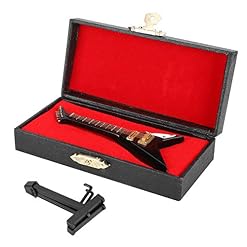 Ornement de Noël pour Guitare Mini modèle de Guitare en Bois en Forme de V de 10 cm de Haut avec étui, pour décoration… - Les Beatles, Paul McCartney, John Lennon, RIngo Starr, George Harrison Ornement de Noël pour Guitare Mini modèle de Guitare en Bois en Forme de V de 10 cm de Haut avec étui, pour décoration… – Image 3