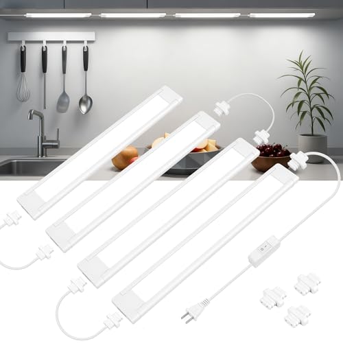 maylit Under Cabinet Lighting Plug in, 4 Pcs 14 Inch