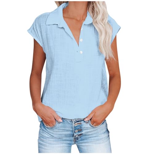 Generic Blusas básicas femininas outono verão manga curta gola al...