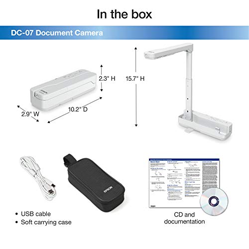 Epson DC-07 Portable Document Camera with USB Connectivity and 1080p Resolution,White by Epson - Image 3