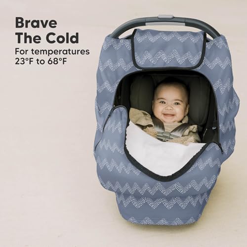Image of KeaBabies Winter Car Seat Cover Baby, Newborn - Universal Fit Infant Carseat Covers Baby Girl, Boy, Breathable, Lightweight Blanket,Easy to Use Stroller Canopy,Rain,Wind,Sun Shade(Indigo)
